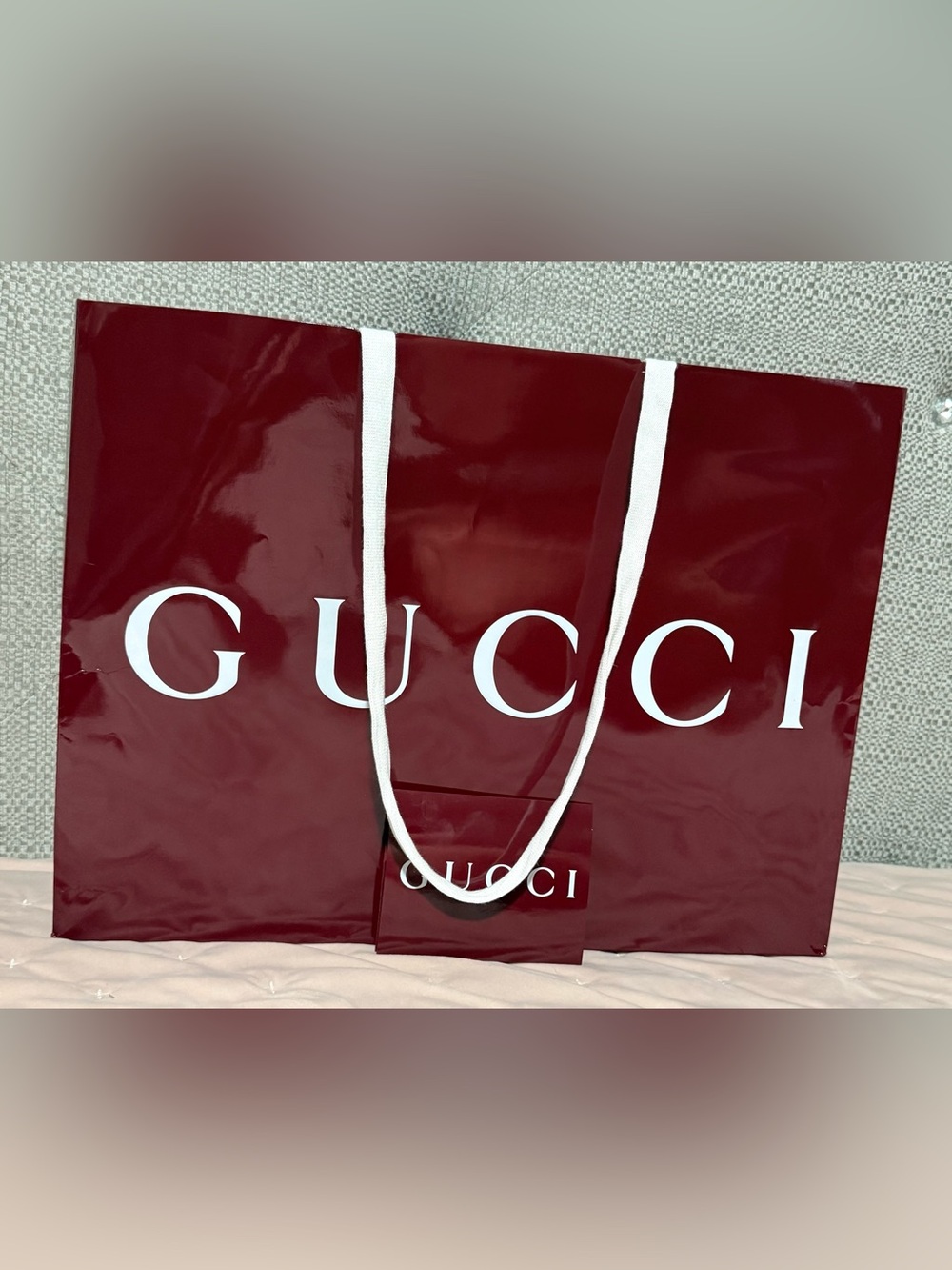 GUCCI Shopping Bag + Matching Gift Card Sleeve | Authentic Luxury Packaging